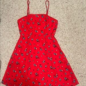 Red Floral Mini Dress